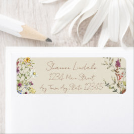 Wildflower Garden Wedding 返信先住所ラベル ラベル