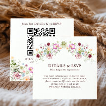 Wildflower Garden Wedding Details & RSVP QRコード