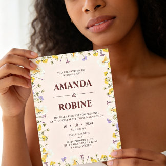 Wildflower Garden Wedding Invitation 招待状