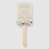 Wildflower Garden Wedding Program Hand Fan ハンドファン (裏面)