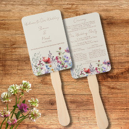 Wildflower Garden Wedding Program Hand Fan ハンドファン