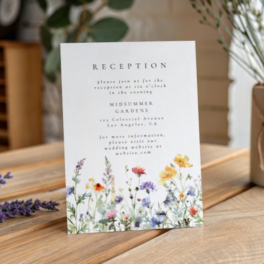 Wildflower Garden Wedding Reception Enclosure Card エンクロージャーカード