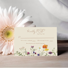 Wildflower Garden Wedding RSVP カード
