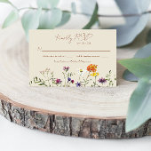 Wildflower Garden Wedding RSVP カード