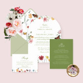 Wildflower Garden Wedding RSVP Card エンクロージャーカード