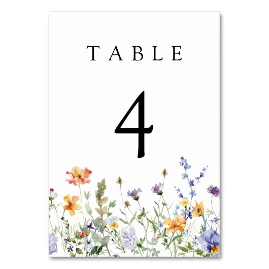 Wildflower Garden Wedding Table Number テーブルナンバー (正面)