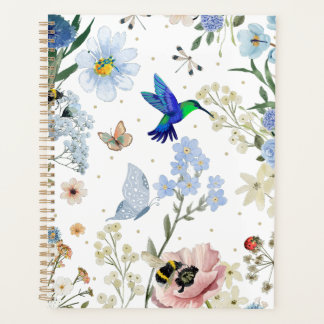 Wildflower Garden with Hummingbird and Woodland プランナー手帳
