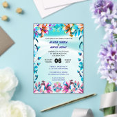 Wildflower Gatefold Wedding Invitation, Pretty Wed アクリル招待状 (インサイチュ (ウェディング))