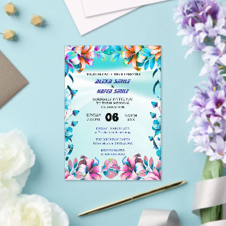 Wildflower Gatefold Wedding Invitation, Pretty Wed アクリル招待状