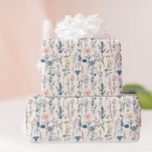 Wildflower Gift Wrapping Paper Blue & Pink ラッピングペーパー