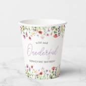Wildflower Girl 1st Birthday Paper Cups 紙コップ (正面)