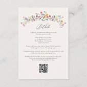 Wildflower Grace Elegant QR Code Wedding Details エンクロージャーカード (正面)