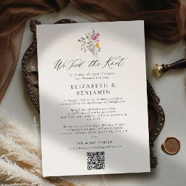 Wildflower Grace Elopement Wedding Announcement 招待状