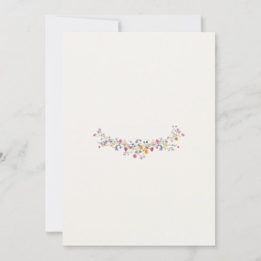 Wildflower Grace Elopement Wedding Announcement 招待状 (裏面)