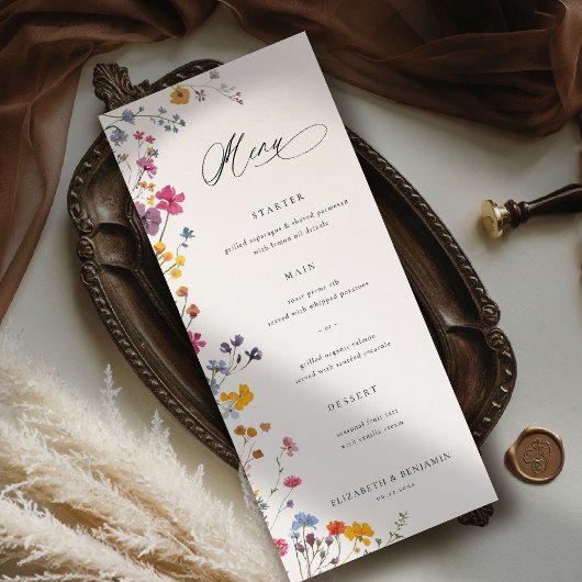 Wildflower Grace Modern Floral Elegant Wedding メニュー