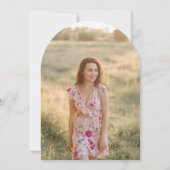 Wildflower Grad Cap Photo Graduation Garden Party 招待状 (裏面)