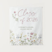 Wildflower Graduation Backdrop, Graduation Photo タペストリー (正面)