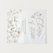 Wildflower Graduation Backdrop, Graduation Photo タペストリー (正面(横))