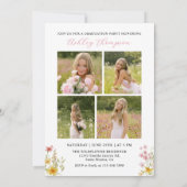 Wildflower Graduation Party Photo Collage 招待状 (裏面)