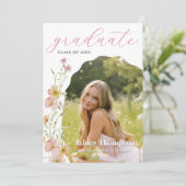 Wildflower Graduation Party Photo Collage 招待状 (スタンド正面)