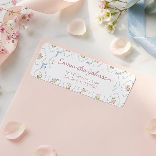 Wildflower Graduation Party Return Address ラベル