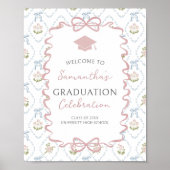 Wildflower Graduation Welcome Sign ポスター (正面)