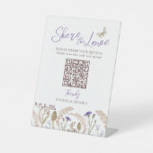 Wildflower grass watercolor fall wedding QR 台座サイン (正面)