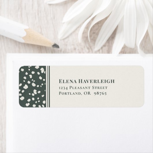 Wildflower Green Cream Lunaria Custom Botanical ラベル (インサイチュ)