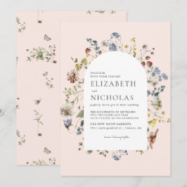 Wildflower+Greenery+Botanical+Wedding 招待状