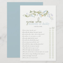 Wildflower Guess Who Mommy or Daddy Baby Shower 