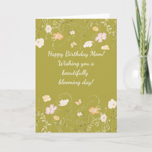 Wildflower Happy Birthday Mom Card カード (正面)