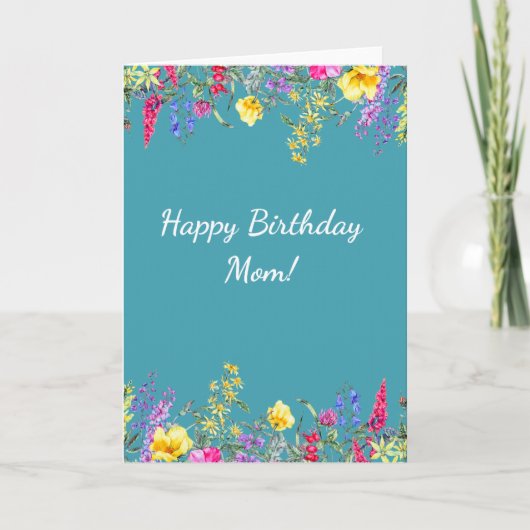 Wildflower Happy Birthday Mom Card カード (正面)
