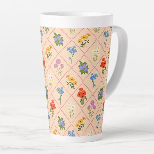 Wildflower Harlequin Garden カフェラテマグ (右アングル)