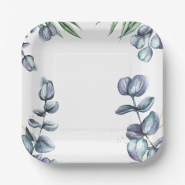 Wildflower Harmony Rustic Floral Plate ペーパープレート