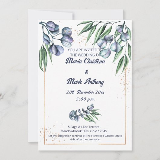 Wildflower Harmony Wedding Invitation  招待状 (正面)