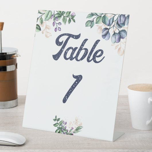 Wildflower Harmony Wedding Table Number 台座サイン (インサイチュ)