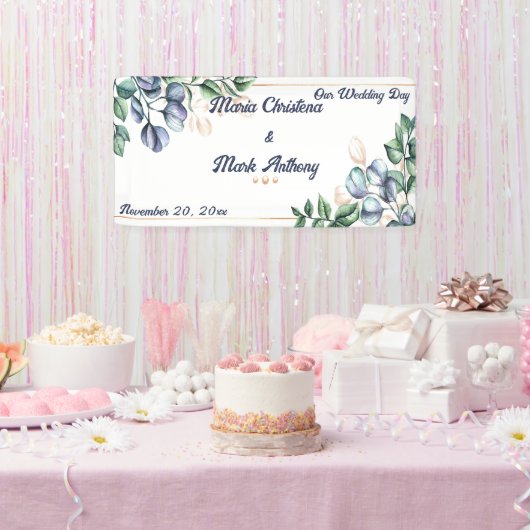 Wildflower Harmony Wedding Welcome Sign   横断幕 (パーティー)