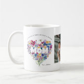 Wildflower Heart 母の日 | 3枚の写真コラージュ コーヒーマグカップ (左)