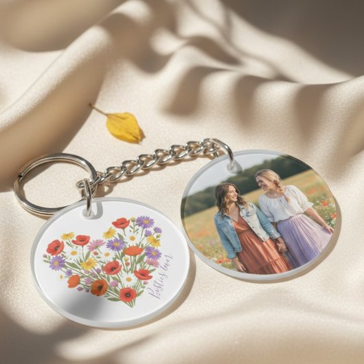 Wildflower Heart Photo 親友フォーエバー キーホルダー