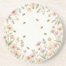 Wildflower Honey コースター - かわいいカントリーライフ ビー