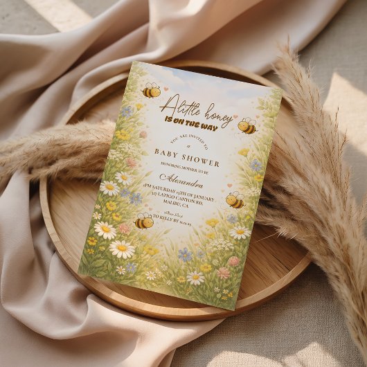 Wildflower Honey Meadow Baby Shower 招待状