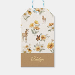 Wildflower Horse Butterfly パーソナライズデザイン ギフトタグ