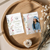 Wildflower Illustration Graduation Invite 招待状