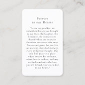 Wildflower "In loving Memory" Photo Funeral 名刺 (裏面)