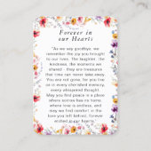 Wildflower "In Loving Memory" Photo Memorial 名刺 (裏面)