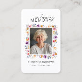 Wildflower "In Loving Memory" Photo Memorial 名刺 (正面)