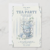 Wildflower-Inspired Tea Party Baby Shower 招待状 (正面)
