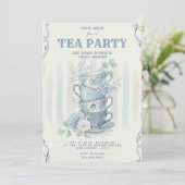 Wildflower-Inspired Tea Party Baby Shower 招待状 (スタンド正面)