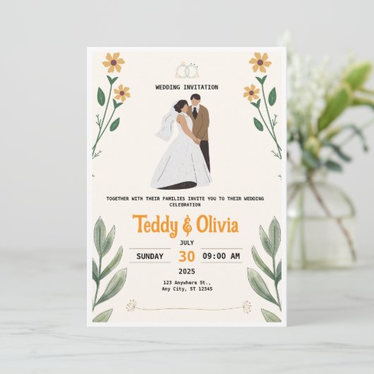 wildflower invitation 招待状 (スタンド正面)