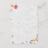 Wildflower Ivory Elegant QR Code Wedding Details エンクロージャーカード (裏面)